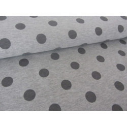 Jersey meliert Punkte Dots grau